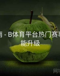观赛指南 - B体育平台热门赛事交互功能升级