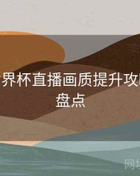 B体育世界杯直播画质提升攻略 - 功能盘点